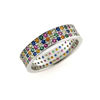 Billede af Colorful By Pind "Rainbow" ring sølv rhod. synt. stene 
