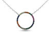 Billede af By Pind Colorful halskæde sølv cirkel farvede zirkoniasten