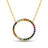 Billede af By Pind Colorful halskæde sølv forgyldt cirkel farvede zirkoniasten