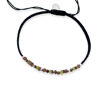Billede af By Pind Colorful knyttet armbånd sølv sort med rhodalit, pyrit og turmelin