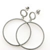 Billede af By Pind øreringe sølv med zirkoniasten lille og stor cirkel