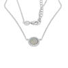 Billede af *By Pind halskæde sølv rhodineret med vedhæng hvid perlemor og zirkoniasten (40+5cm)