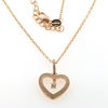 Billede af *By Pind halskæde sølv rosaforgyldt med vedhæng hjerte med zirkoniasten (40+5cm)