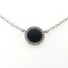 Billede af *By Pind halskæde sølv rhodineret med vedhæng med sort onyx og zirkonia (40+5cm)