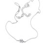 Billede af By Pind halskæde sølv rhodineret blad paveret med zirkoniasten (40+5 cm)