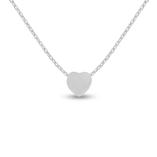 Billede af By Pind halskæde sølv rhodineret med hjerte vedhæng (43+3cm)