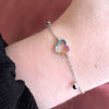 Billede af By Pind armbånd sølv rhodineret med hjerte af farvede zirkoniasten