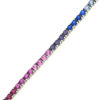 Billede af By Pind tennisarmbånd sølv rhodineret "Rainbow" farvede zirkoniasten (17-19 cm)