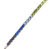 Billede af By Pind tennisarmbånd sølv rhodineret "Rainbow" farvede zirkoniasten (17-19 cm)