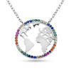 Billede af By Pind halskæde sølv rhodineret "Colorful world" farvede zirkoniasten